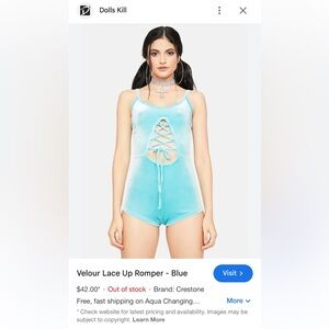 Velour Romper w/ seashell candi embellishment